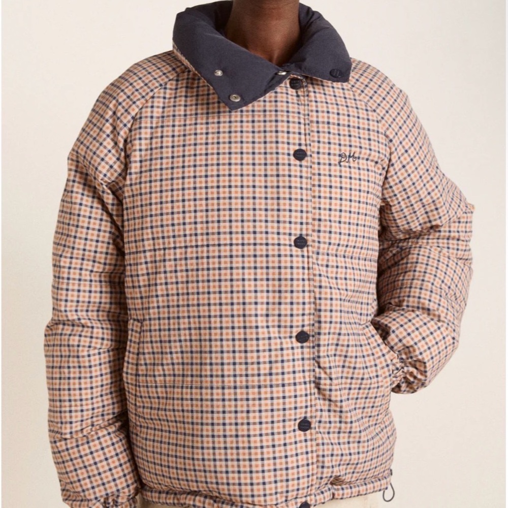 Damson Madder Reversible Opal Puffer - Navy & Check